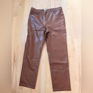 Wilfred Chestnut Leather Trousers